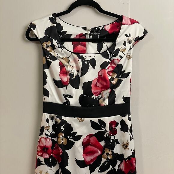 WHMB 4 bodycon dress floral Corpcore business casual workwear white black boho - Picture 7 of 8